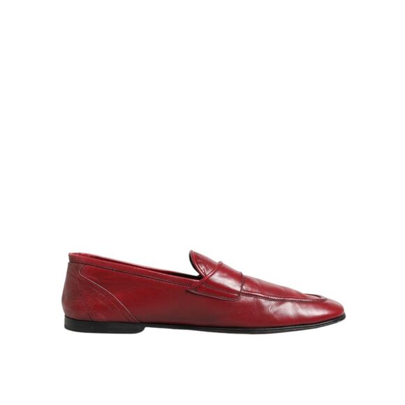 Dolce & Gabbana Red Leather Slip On Dress Men Loafers Men's Shoes (Pre-Owned)